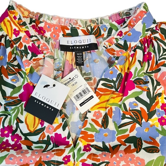 Eloquii Elements Tiered Floral Print Easy Dress NWT - Picture 4 of 6